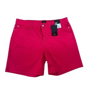 Lee Hot Magenta Mid Rise 5"‎ Inseam Denim Shorts Size 18M